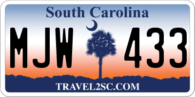SC license plate MJW433