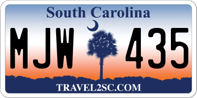 SC license plate MJW435