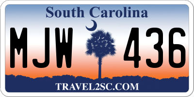 SC license plate MJW436