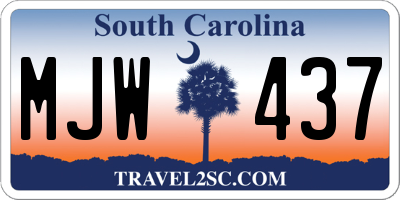 SC license plate MJW437