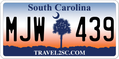 SC license plate MJW439