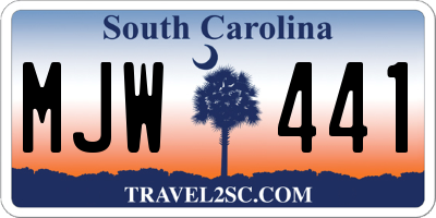 SC license plate MJW441