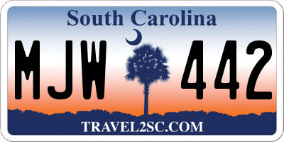 SC license plate MJW442