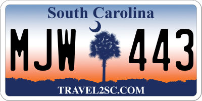 SC license plate MJW443