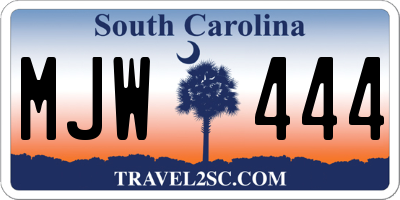 SC license plate MJW444