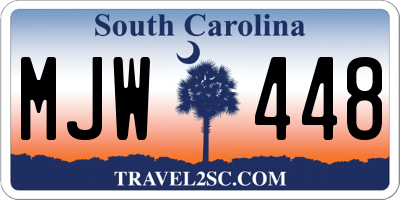 SC license plate MJW448