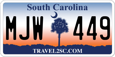 SC license plate MJW449