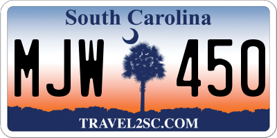 SC license plate MJW450