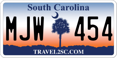 SC license plate MJW454
