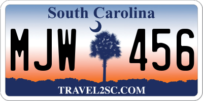 SC license plate MJW456