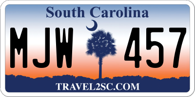 SC license plate MJW457
