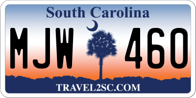 SC license plate MJW460