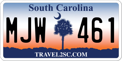 SC license plate MJW461
