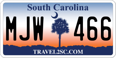 SC license plate MJW466