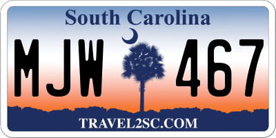 SC license plate MJW467