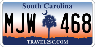 SC license plate MJW468