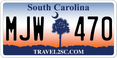 SC license plate MJW470