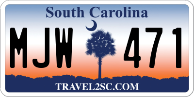 SC license plate MJW471