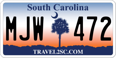 SC license plate MJW472