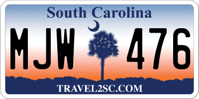 SC license plate MJW476