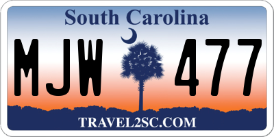 SC license plate MJW477