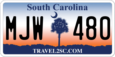 SC license plate MJW480