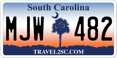 SC license plate MJW482