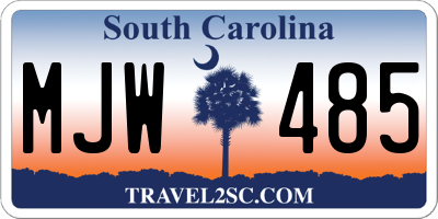 SC license plate MJW485