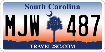 SC license plate MJW487