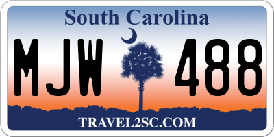 SC license plate MJW488
