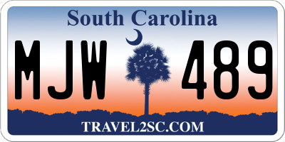 SC license plate MJW489