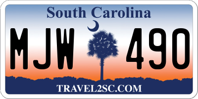 SC license plate MJW490