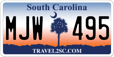 SC license plate MJW495