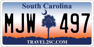 SC license plate MJW497