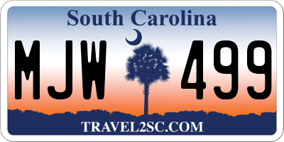 SC license plate MJW499