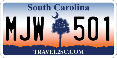 SC license plate MJW501