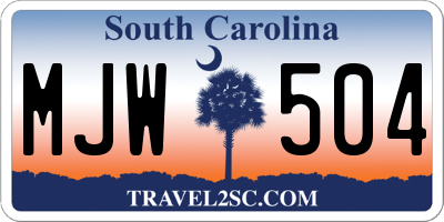 SC license plate MJW504