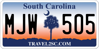 SC license plate MJW505
