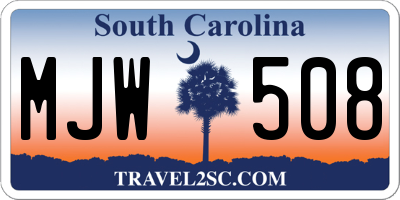 SC license plate MJW508