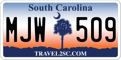 SC license plate MJW509