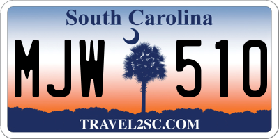 SC license plate MJW510