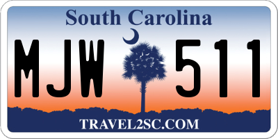 SC license plate MJW511