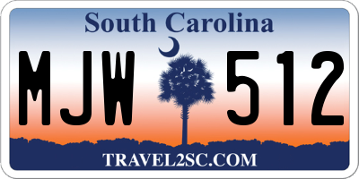 SC license plate MJW512