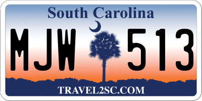 SC license plate MJW513