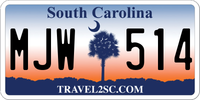 SC license plate MJW514