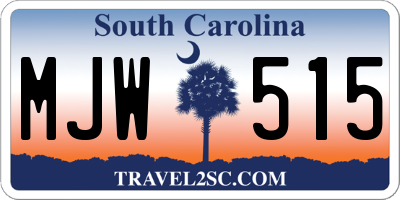SC license plate MJW515