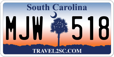 SC license plate MJW518