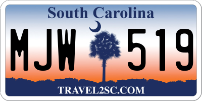 SC license plate MJW519