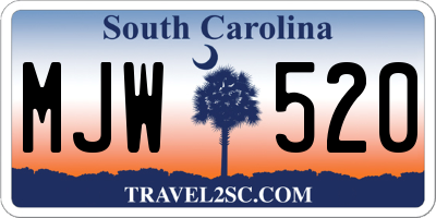 SC license plate MJW520