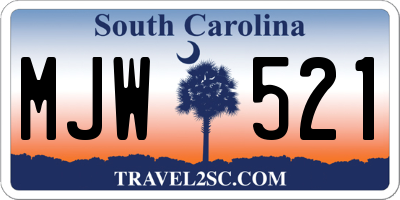 SC license plate MJW521